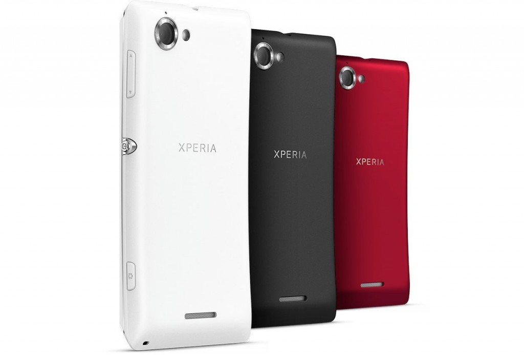 Sony Xperia L in weiß, schwarz und rot
